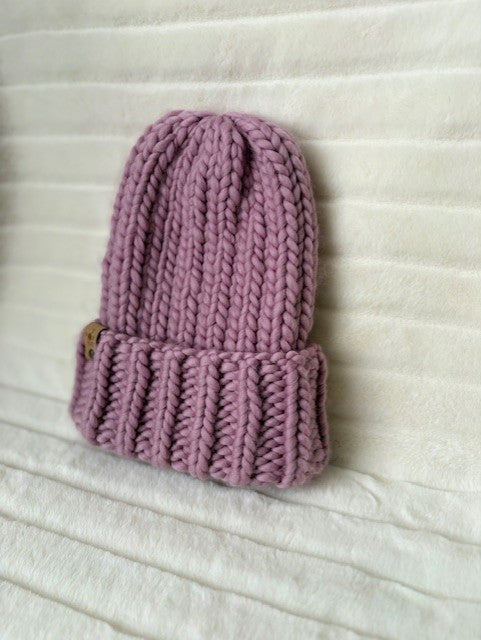 100% Merino Chunky Ribbed Hat - Adult