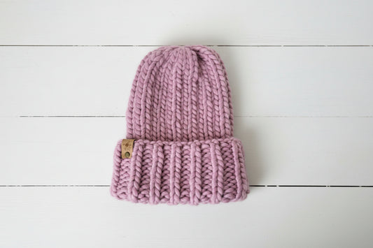 100% Merino Chunky Ribbed Hat - Adult